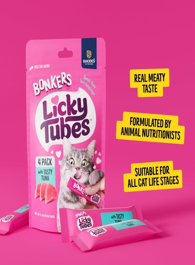 Bonkers Mixx, Wet Lickable Tube Tasty Tuna Flavor Cat Treats, Real Meat Treats, Treats for Training or Food Topper, for All Breeds and Ages (4 Pieces) - Image 2